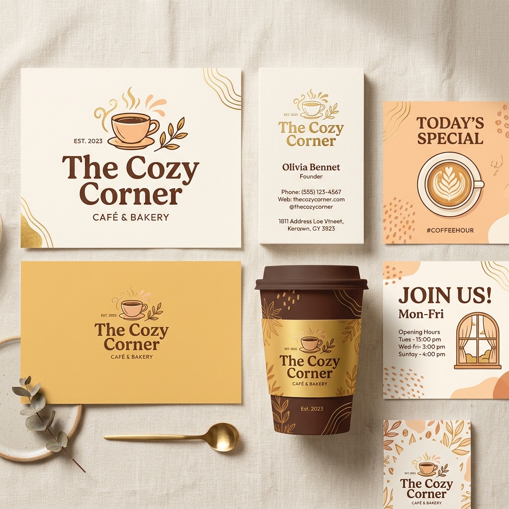 The Cozy Corner Café Brand Identity