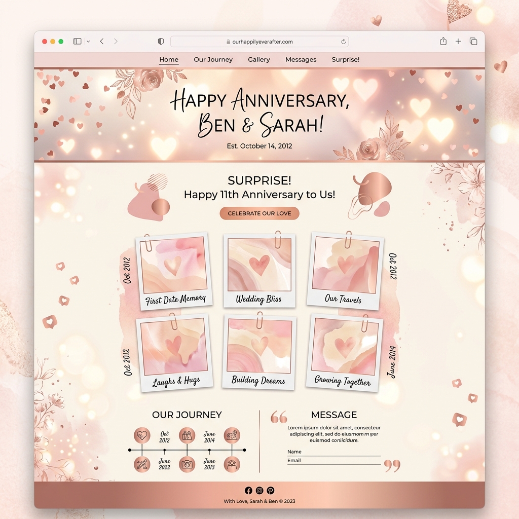 Ben & Sarah's Anniversary Surprise Website